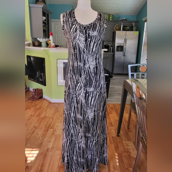 Ultra Chic and Timeless LANVIN Paris B&W Vintage Maxi Dress - Picture 1 of 8